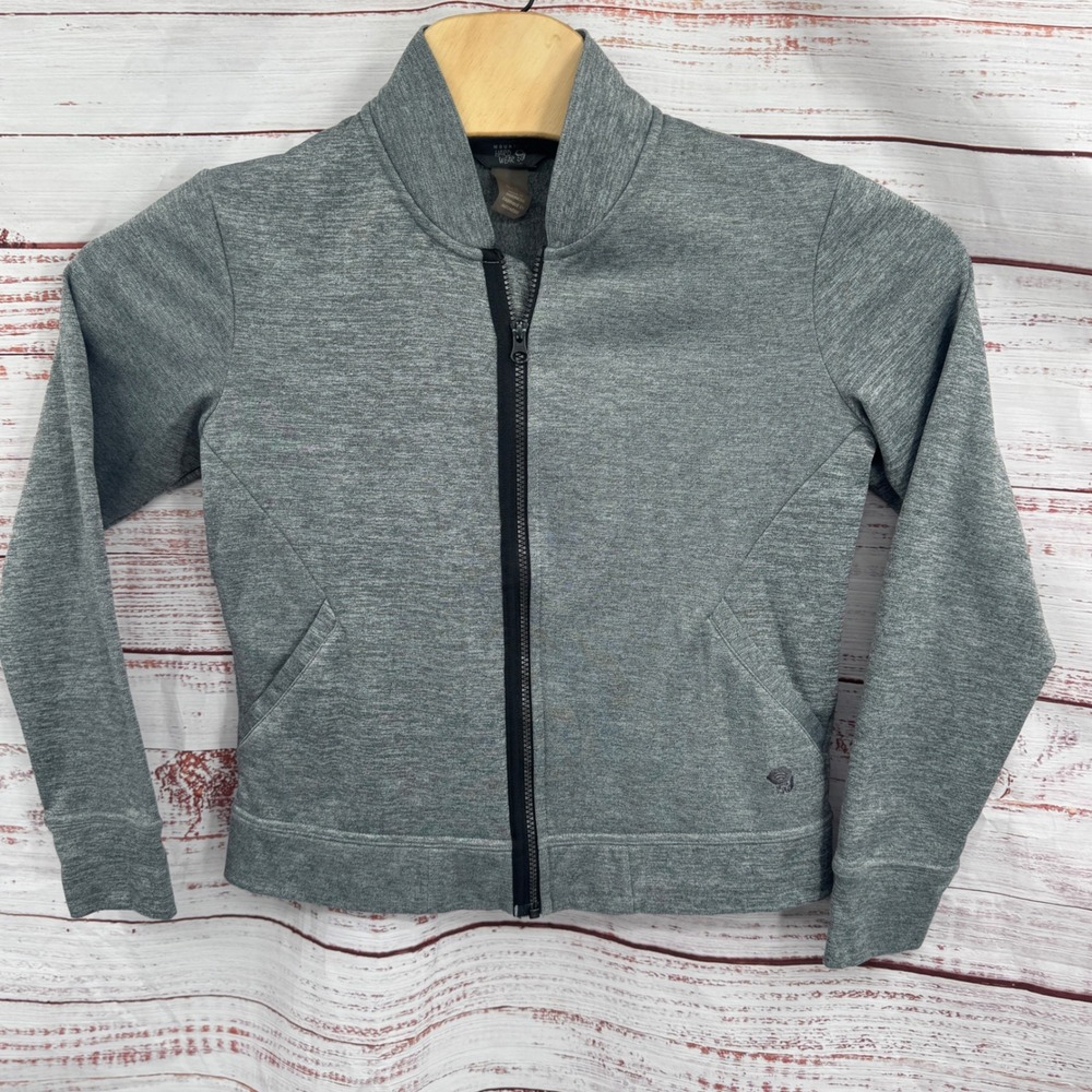Mountain Hardwear Jacket Sweatshirt Womens Small P Gray Full Zip‎ Mock Neck